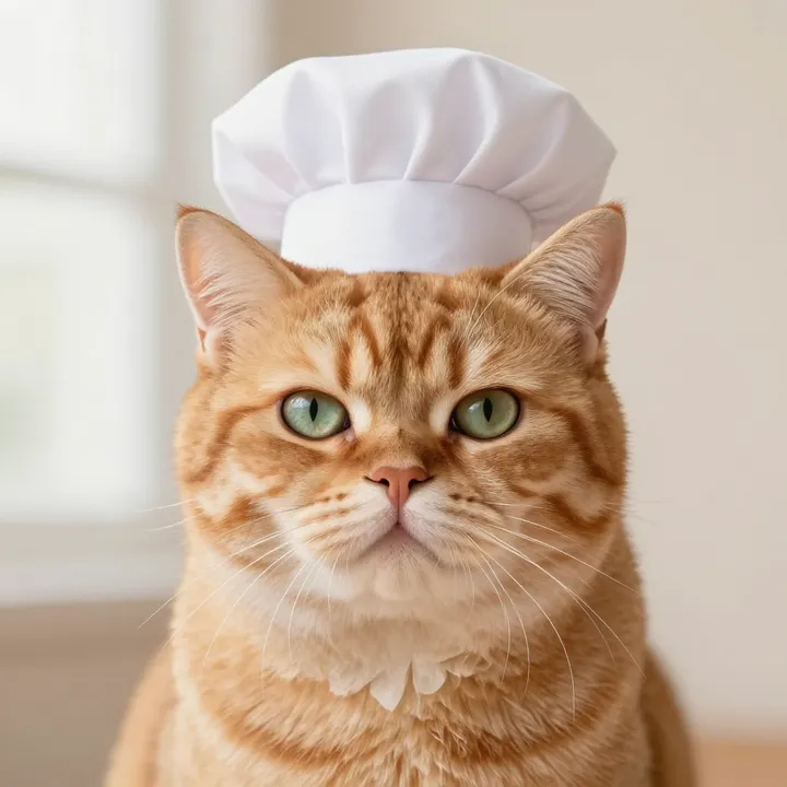 Pretzel, a SI cat